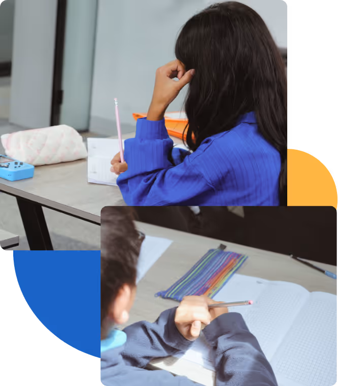 Student studying for 11+